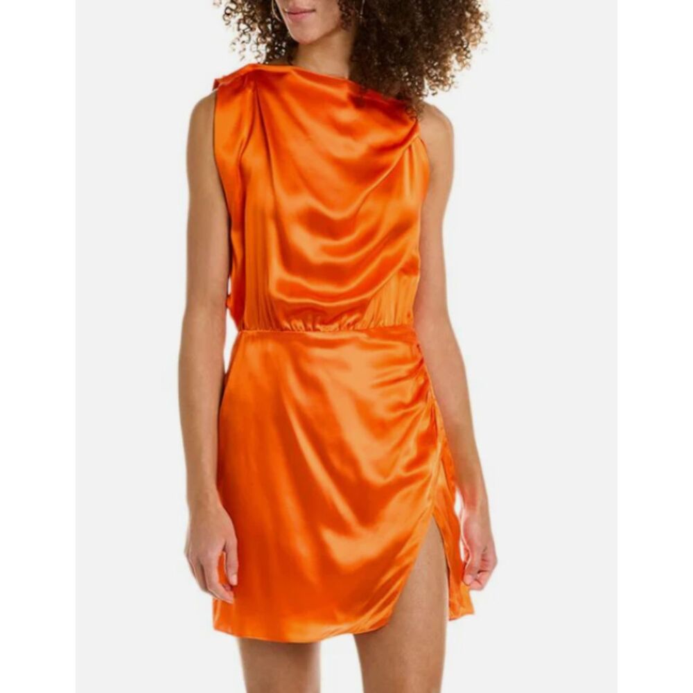 NWT* Amanda Uprichard Marlowe Silk Mini Dress In Red - Women's Large